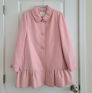 Kate Spade Pink Ruffle Hem Peacoat